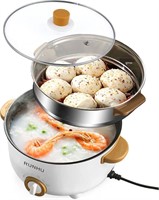 *RUNHU Electric Hot Pot with Steamer