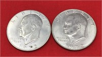 2 1972 D Eisenhower Dollars