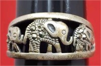 Sz.11 .925  Sterling Silver Elephant Ring 6.33