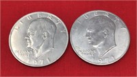 2- 1971d Eisenhower Dollars
