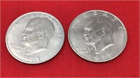 2 1971D Eisenhower Dollars