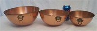 Copper Garden egg white bowl set of three
