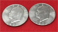 2 1972D Eisenhower Dollars