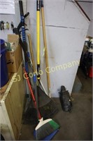 Brooms, rake, tools