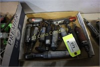 Assorted pneumatic hand tools, grinders, socket