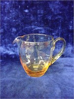 Colored Glass Water Pitcher With Applied Handle