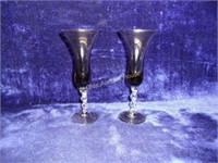 Pair Of Colored Glass Cordials