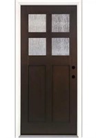 37.5” 4-Lite Fiiberglass Prehung Front Door