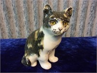 Lutz Ceramic Cat Figurine with Glass Eyes