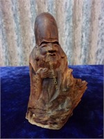 Signed Asian Wood Carving