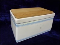 Ceramic And Wood Bread Box