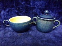 Stoneware Teacup and Sugar Container