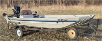 1987 Alumacraft Jon Boat, 50 Hp Mercury &Trailer,