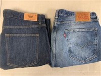 2 Mens LEVIS 501 & Hilfiger Jeans 36 x 30