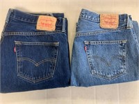 2 Mens LEVIS 501 Jeans 36 x 34