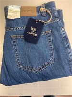 NEW w Tags Wind River Winter Lined Jeans 36x30