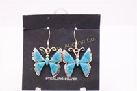 Butterfly Earrings, Sterling Turquoise?