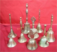 Brass Bells 10pc lot Various Sizes/Styles