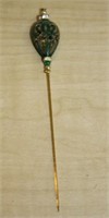 GREEN WITH GOLD OVERTONE HAT PIN