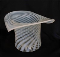 Fenton Swirl Opalescent Glass Top Hat