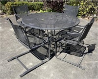 Iron Patio Table and Four Chairs