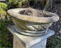 Right Cement Bowl Planter- NO PILLAR