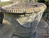 Huge Cement Flower Pot has Crack