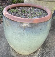 Turquoise Glazed Flower Pot