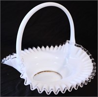 Vntg Silver Crest Glass Basket