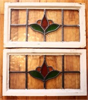 2pc Stained Glass Window Inserts