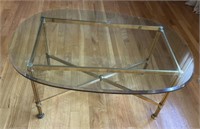 Brass & Beveled Glass Top Coffee Table