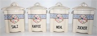 4pc Buffalo Pottery German Canisters