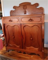 Victorian Carved Walnut Sideboard Cabinet