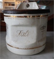 Antique Porcelain Salt Canister