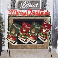 FORUP Metal Merry Christmas Stocking Holder Stand