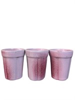 Three Pink Frankoma Mini Cups