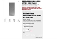 SINGLE STEEL SECURITY DOOR WITH HARDWARE