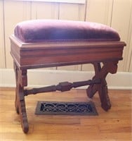 Victorian Velvet Top Foot Stool