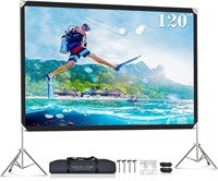 Projector Screen and Stand, 120-inch