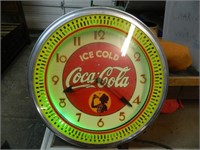 NEON COCA COLA MOTION CLOCK- WORKS - 20" ROUND