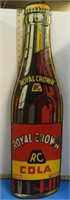 PAINTED TIN RC COLA CONVEX SIGN - 37 1/2" X 10 1/2
