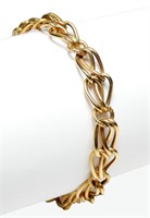 14K Yellow gold 7" chain style bracelet, 6.9 grams