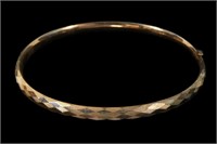 14K Rose gold hinged bangle bracelet, 6.5 grams