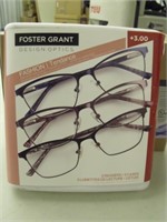 New Foster Grant 3PK Reading Glasses +3.00