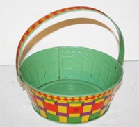 J. Chein & Co Handled Tin Litho Easter Basket 7"D