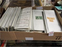 BOX OF INSURANCE POLICY DOCS W/ TAX STAMPS