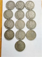 USA MORGAN NICKLES 13 COINS 1900 to1912.Hb9B12