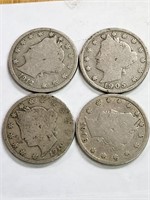 USA MORGAN NICKLES 4 COINS 1905,6,10,12 .(Hb9B6)