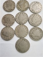 USA MORGAN NICKLES 10 COINS 1900 To 1912.Hb9B8