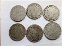 USA MORGAN NICKLES 6 COINS 1903,5,6,10,11,12.Hb9B9